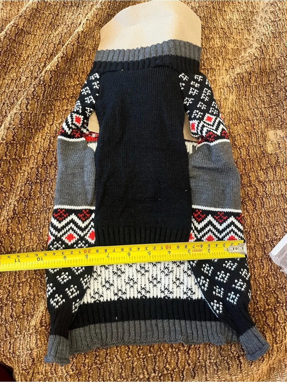 Holiday 'Naughty or Nice' Dog Sweater - Black & Gray